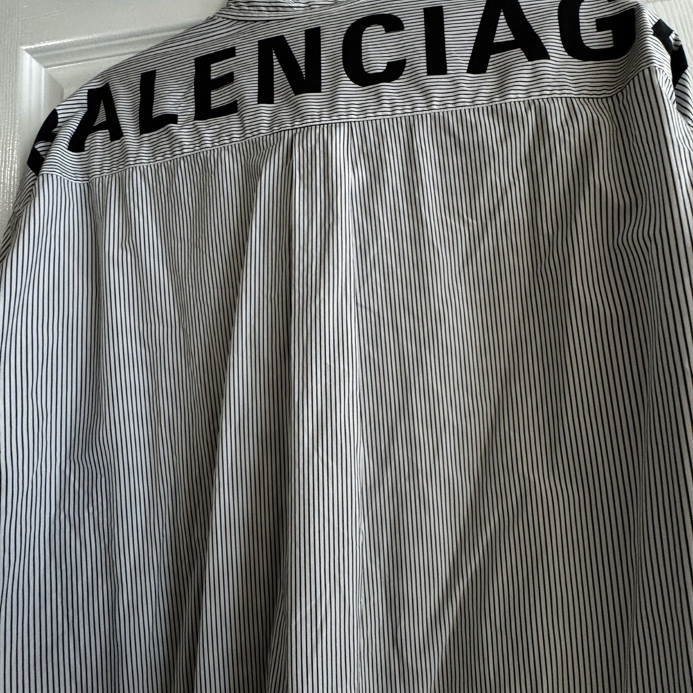 Balenciaga Monochrome Striped Button Down Shirt oversized - Picture 2 of 12